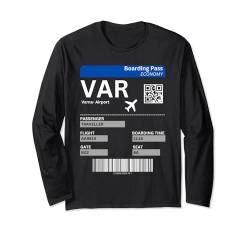 Boarding Pass Varna VAR Flughafen Bulgarien Varna Langarmshirt von Varna Bulgarien Balkan Bekleidung & Geschenkideen