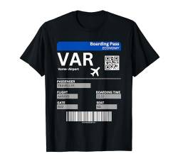 Boarding Pass Varna VAR Flughafen Bulgarien Varna T-Shirt von Varna Bulgarien Balkan Bekleidung & Geschenkideen