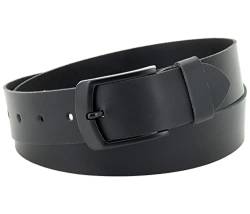 Vascavi Ledergürtel, 4 cm breit, Echtes Leder, Unisex Gürtel für Damen und Herren, MADE IN GERMANY, AM558-SL-Schwarz-85 von Vascavi