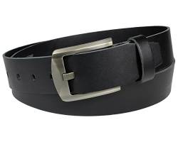 Vascavi Ledergürtel echt Leder Gürtel Herren Damen Jeansgürtel schwarz | 4 cm breit und 0.3 cm stark | Made in Germany real leather men belt unisex (85 cm Gesamtlänge 100 cm) von Vascavi