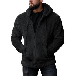 Vasreyy Herren Outdoorjacke männer Pullover Wachsjacke Herren Winterjacke wasserdicht Herren Winter Herren Herren Pullover Mit Kapuze Strickjacke Herren Schwarz Herren Mantel Slim Fit (XXL, Schwarz) von Vasreyy