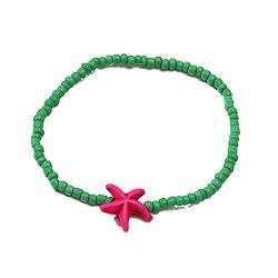 Vdaxvme Böhmische Rocailles-Armbänder für Damen und Mädchen, Freundschaftsarmband, Schmuck, buntes Seestern-Charm-Armband, handgefertigt von Vdaxvme