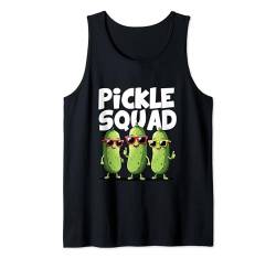 Pickle Squad – Lustige vegetarische Gurken, gesunde Essensliebhaber Tank Top von Vegan Cucumber Lovers Crew Food Puns Tees