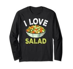 I Love Salad A bowl of vegetables Salad Veggies Vegan Langarmshirt von Vegan Lovers Clothing Co