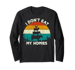 Vintage Retro Funny Vegan Vegetarian I Don't Eat My Homies Langarmshirt von Vegan Lovers Clothing Co