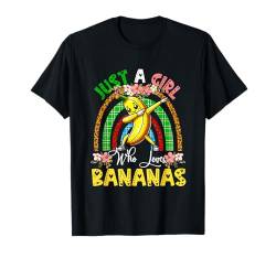 A Girl Loves Bananas Dabbing Fruit Leopard Rainbow Vegan T-Shirt von Vegan Vacations Costume