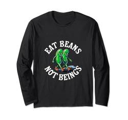 Eat Beans Not Beings Veganer Planet Lover Herren Damen Langarmshirt von Vegan Vegetarian Veggie Lovers Tees