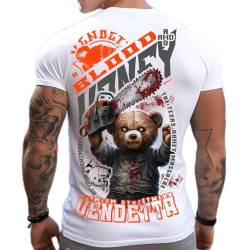 Vendetta Inc. Männer Kurzarm Shirt Blood Teddy weiß VD-1428 - Baumwoll (DE/NL/SE/PL, Alphanumerisch, 5XL, Regular, Regular, Weiß) von Vendetta Inc.