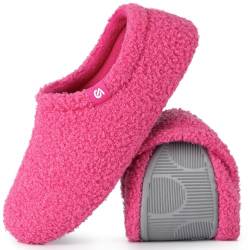 VeracCosy Damen Memory Foam Plüsch Hausschuhe Antirutsch Baumwolle Pantoffeln Mit Polar Fleece-Futter, 40/41 EU Nelke von VeraCosy