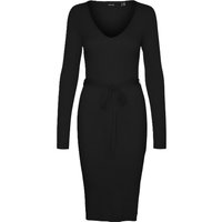 VERO MODA® Strickkleid, knielang, V-Ausschnitt, für Damen, schwarz, XL von Vero Moda