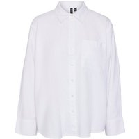 Vero Moda Blusenshirt Bluse locker geschnitten Hemdkragen Streifenmuster 7874 in Weiß-2 von Vero Moda