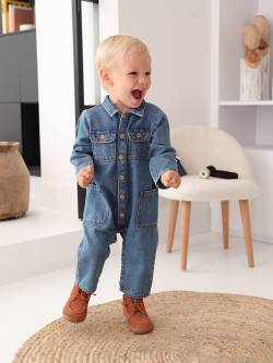 Baby Jeans-Overall von Vertbaudet