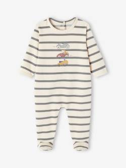 Jungen Baby Strampler mit Streifen und Autos Oeko-Tex von Vertbaudet