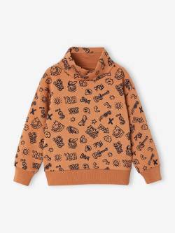 Jungen Sweatshirt mit Schalkragen und Print von Vertbaudet