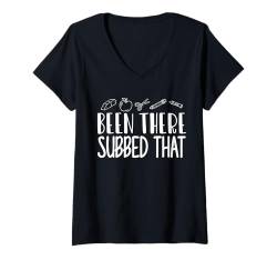 Damen Been There Subbed That Vertretungslehrer Schule T-Shirt mit V-Ausschnitt von Vertretungslehrer Idee Schule Design