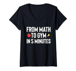 Damen From Math To Gumy In 5 Minitues Vertretungslehrer Schule T-Shirt mit V-Ausschnitt von Vertretungslehrer Idee Schule Design