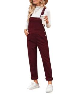 Vetinee Lässiger Jumpsuit Wide Leg Jumpsuit with Pockets Women's Jumpsuits & Playsuits Jumpsuit Damen Große Größen Overall Herbst Tawny Port Größe XX-Large Passt EU Größe 50 bis EU Größe 52 von Vetinee