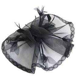 Damen Fascinator Feder Blumen Haar Clip Haar Kopfschmuck Accessoire Hüte Retro Netz Mütze Schleier Tea Party Hochzeitskirche Kopfbedeckung Haarschmuck für Frauen von Vhersily