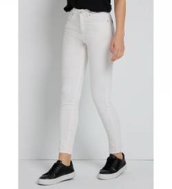 Victorio & Lucchino, V&L für Damen. 3052715 Medium Box Pants - Hohe Taille Skinny weiß (27), Lässig, Baumwolle von Victorio & Lucchino, V&L