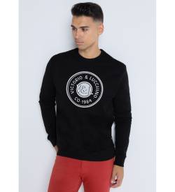 Victorio & Lucchino, V&L für Herren. 4623574 Sweatshirt mit Kastenausschnitt und geprägtem Logo (L), Lässig, Baumwolle, Langarm von Victorio & Lucchino, V&L