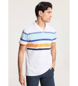 Victorio & Lucchino, V&L für Herren. 630147069 V&LUCCHINO - Kurzarm-Poloshirt mit weißen Bruststreifen (XL), Lässig, Baumwolle von Victorio & Lucchino, V&L