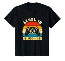 Kinder Level 13 freigeschalteter 13. Videospieler-Geburtstag für Jungen und Mädchen T-Shirt von Video Gamer Birthday Boys Girls clothing