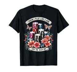 Schönes Pokerspruch-Kunstwerk – Chips Stapel Flower Lady T-Shirt von Vienna Alex Poker Clothing, Items And Outfits
