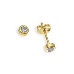 Ohrstecker per Stück echt 14 Karat Gold 585 mit Zirkonia 3mm (Art 602035/811168) von Viennagold