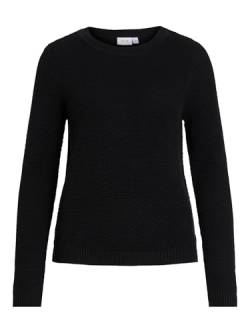 Vila Damen Pullover VIDALO O-Neck L/S Knit TOP/SU - NOOS (as3, Alpha, x_s, Regular, Regular, schwarz, XS) von Vila