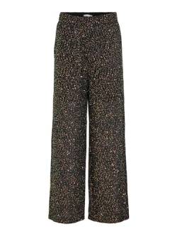 Vila Damen Stoff Hose mit Pailletten Weite Elegante Marlene Pants Palazzo Style VISCARA von Vila