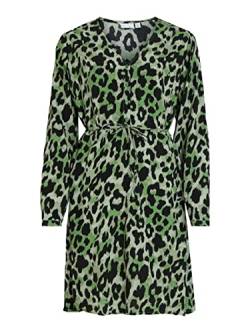 Vila Damen Vifini V-neck L/S Short Dress/Su - Noos Kleid, Mineral Green, 42 EU von Vila