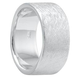 Vinani Damen Ring 925 Silber - breit gebürstet schlicht massiv - aus 925 Sterling Silber - für Frauen - RXG58 von Vinani