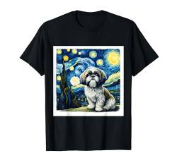 Shih Tzu Sternennachthemd Vincent Van Gogh Art Dog T-Shirt von Vincent Van Gogh Gifts and Famous Art Shirts