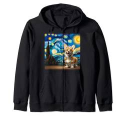 Welsh Corgie Sternenhemd Vincent Van Gogh Art Dog Kapuzenjacke von Vincent Van Gogh Gifts and Famous Art Shirts