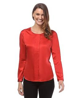 Vincenzo Boretti Bluse, leicht tailliert, Rundhals rot XS von Vincenzo Boretti