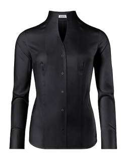 Vincenzo Boretti Bluse, modern-fit/leicht tailliert, Kelchkragen, Soft Twill - bügelleicht schwarz 40 von Vincenzo Boretti