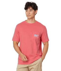 vineyard vines Herren-T-Shirt mit Flagge, Wal, kurzärmelig, Jetty Red, Klein von Vineyard Vines