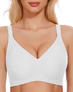 Vinfact BH Damen ohne Bügel Nahtloser V-Ausschnitt Minimizer Bralette Damen BHS Ultrakomfortabler T Shirt Schlaf BH Mit ZusäTzlicher BH-VerläNgerung WTM von Vinfact