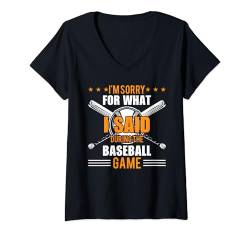 Damen Baseballspieler Lustiger Baseball T-Shirt mit V-Ausschnitt von Vintage Baseball T-Shirts & Gifts