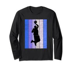 Retro Basketball Dunking Männer Geschenk Langarmshirt von Vintage Basketball Apparel