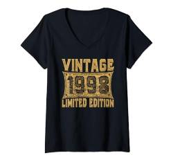 Damen Vintage 1998 Limited Edition Classic 1998 Men Women Birthday T-Shirt mit V-Ausschnitt von Vintage Birthday Classic Year Retro Idea Apparel