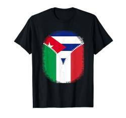 Cuba Italy Zipper - Flagge Kubas Italiens T-Shirt von Vintage Cuba Retro Style Store