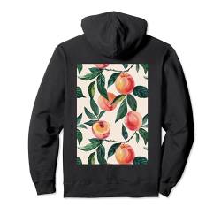 Niedliche minimalistische Musterkunst Pfirsichfrucht Pullover Hoodie von Vintage Cute Pattern Graphic (Peach)