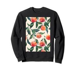 Vintage Muster Kunst Pfirsichfrucht Sweatshirt von Vintage Cute Pattern Graphic (Peach)