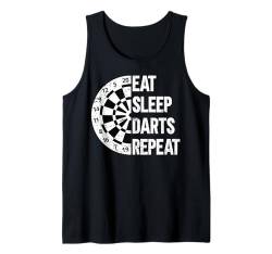 Funny Darts Player Eat Sleep Darts Sleep Dart Wurfbrett Tank Top von Vintage Darts Lover