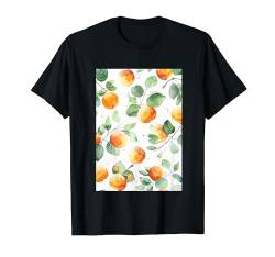 Minimalistische Aprikosenmusterkunst T-Shirt von Vintage Fruit Pattern Arts (Apricot)