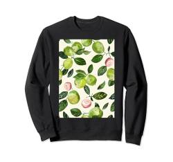 Minimalistische Guavenfrucht-Musterkunst Sweatshirt von Vintage Fruit Pattern Arts (Guava)