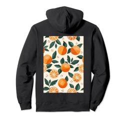 Vintage Orange Obst Muster Kunst Pullover Hoodie von Vintage Fruit Pattern Arts (Orange)