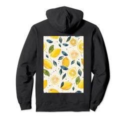 Vintage Obst Muster Kunst Zitrone Aquarell Pullover Hoodie von Vintage Fruit Pattern Graphic (Lemon)
