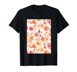 Pfirsichmuster Kunst Vintage Obst T-Shirt von Vintage Fruit Pattern Graphic (Peach)